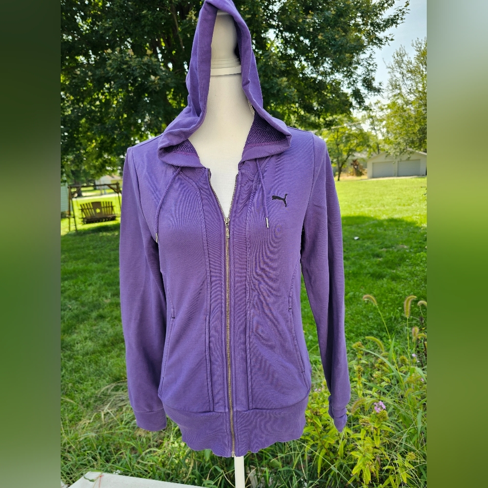 Puma zip-up hoodie jacket medium purple y2k